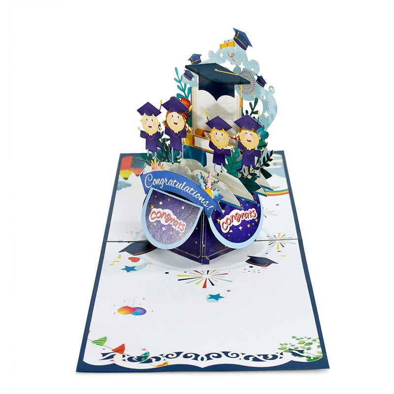 CUT POPUP.COM CUTPOPUP Graduation Card Pop Up, 3D High School Greeting Card (Owl) - Image 2